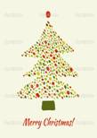 Χριστουγεννιάτικο δέντρο από τελείες. στοιχείο για το σχεδιασμό Χριστούγεννα. ρετρό χαριτωμένο κάρτα πρότυπο — 4125 × 4308